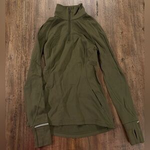 Lululemon Run: Turn Around 1/2 Zip – Olive Green